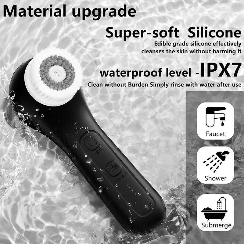 Multi-functional Silicone Facial Cleansing Device With Vibrating Massage