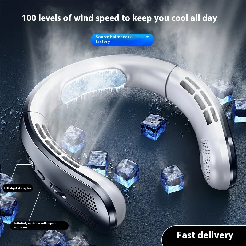 Rechargeable Ultra-quiet Lazy Portable Mini Turbine Bladeless Halter